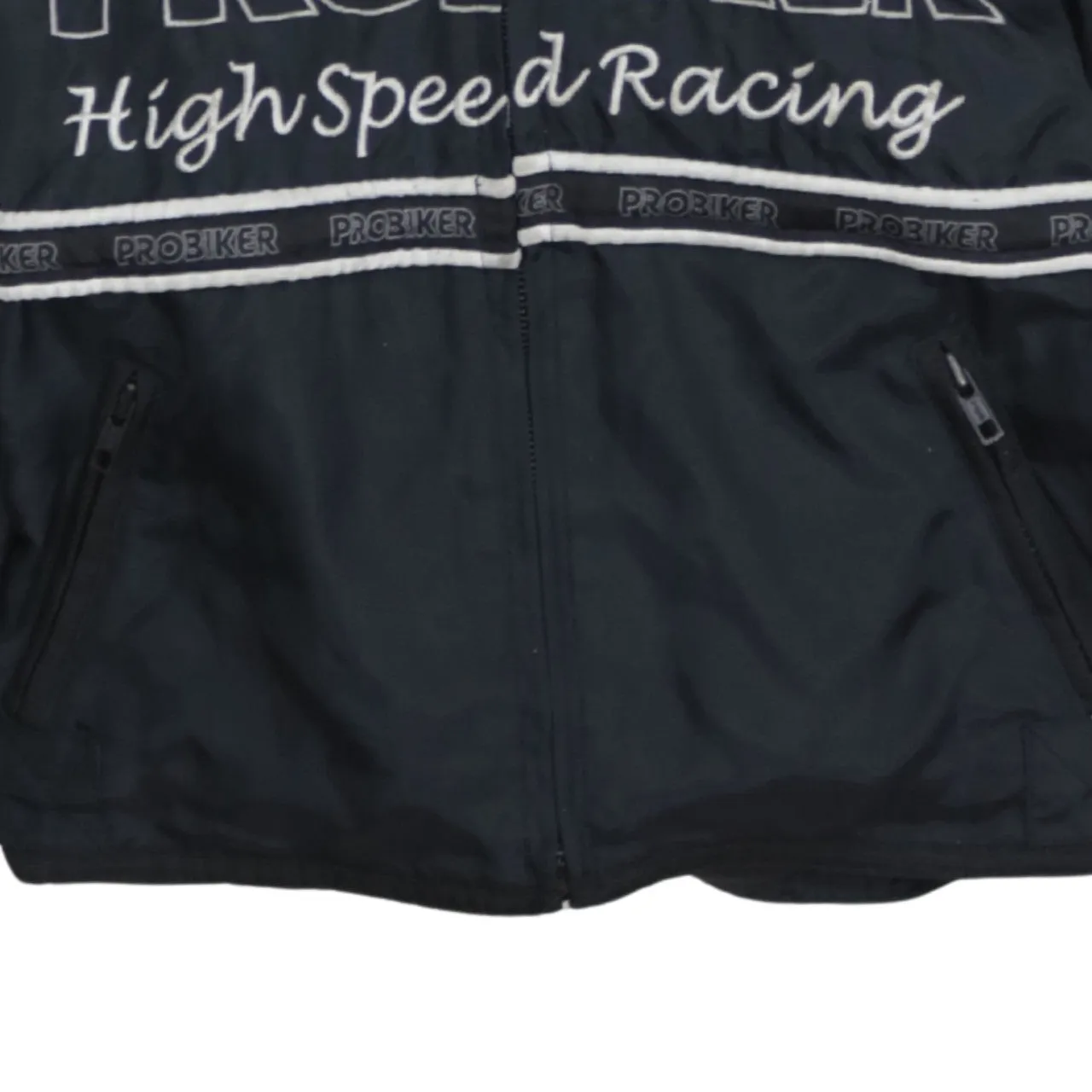 Probiker Black Racing Jacket Men's XSmall Embroidered Logos Zip Pockets Biker Outerwear sold by Vintage Club product image thumbnail 4