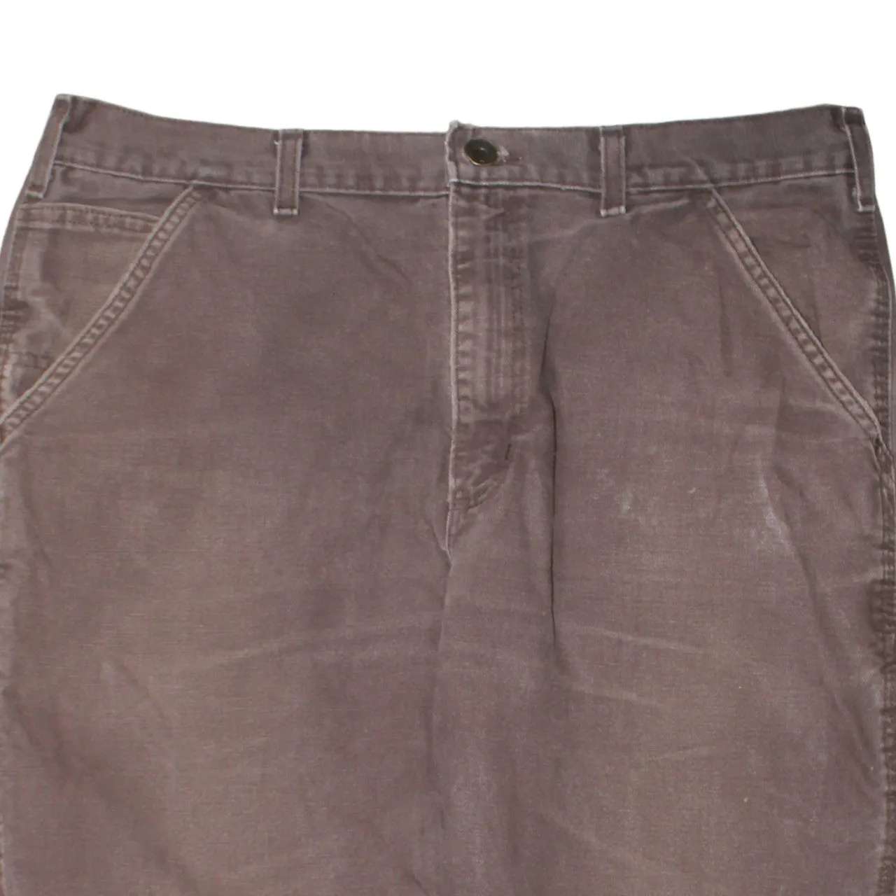 Carhartt Brown Work Trousers Men's 36 Utility Pockets Faded Canvas Jeans Pants sold by Vintage Club product image thumbnail 3