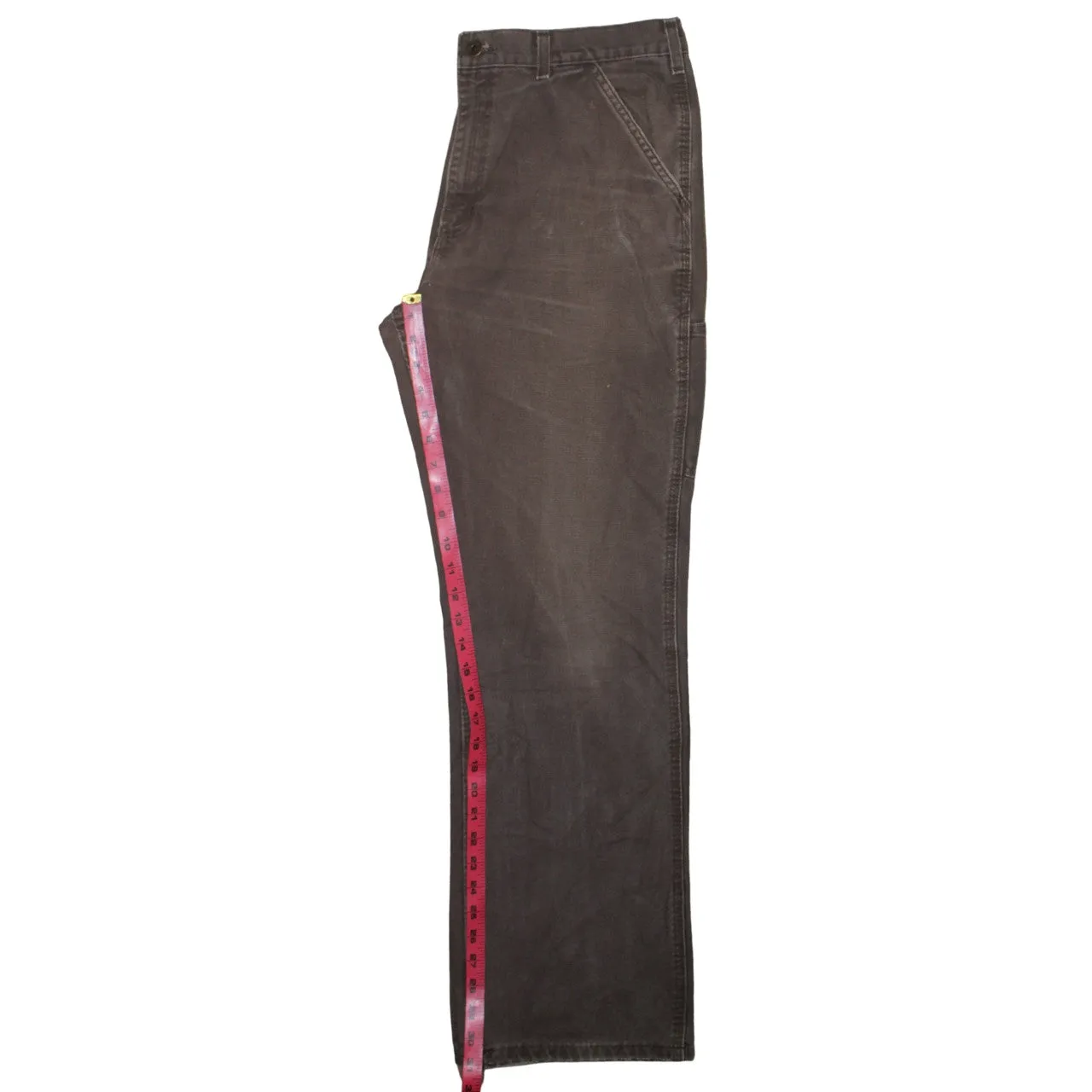 Carhartt Brown Work Trousers Men's 36 Utility Pockets Faded Canvas Jeans Pants sold by Vintage Club product image thumbnail 5