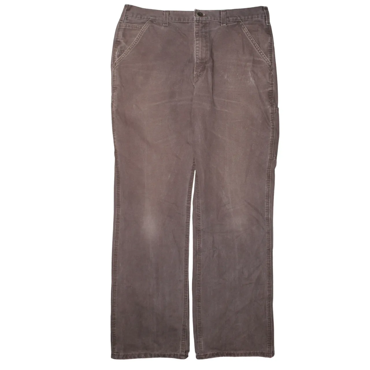 Carhartt Brown Work Trousers Men's 36 Utility Pockets Faded Canvas Jeans Pants sold by Vintage Club product image thumbnail 2