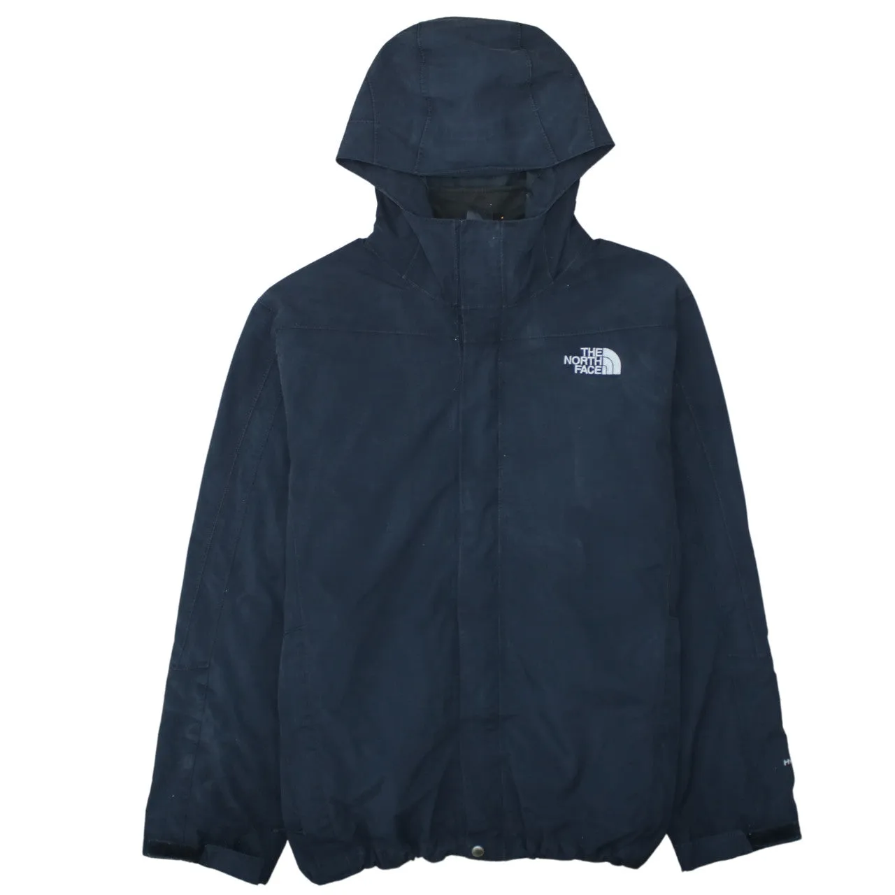 The North Face Navy Hooded Jacket Men's Large Embroidered Logos Elastic Hem Windbreaker sold by Vintage Club