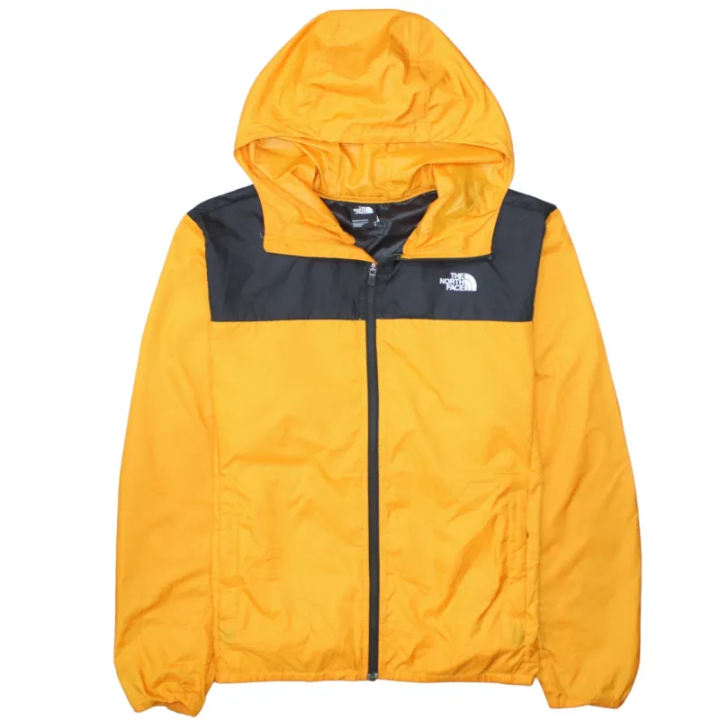 The North Face Yellow Black Hooded Windbreaker Men's Medium Zip Embroidered Logo Jacket made by The North Face