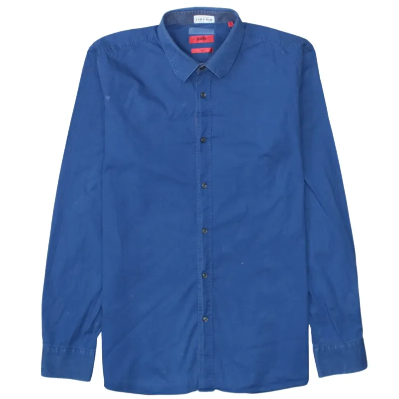 HUGO BOSS Blue Shirt Men’s Medium Long Sleeve Button Front Casual Top sold by Vintage Club
