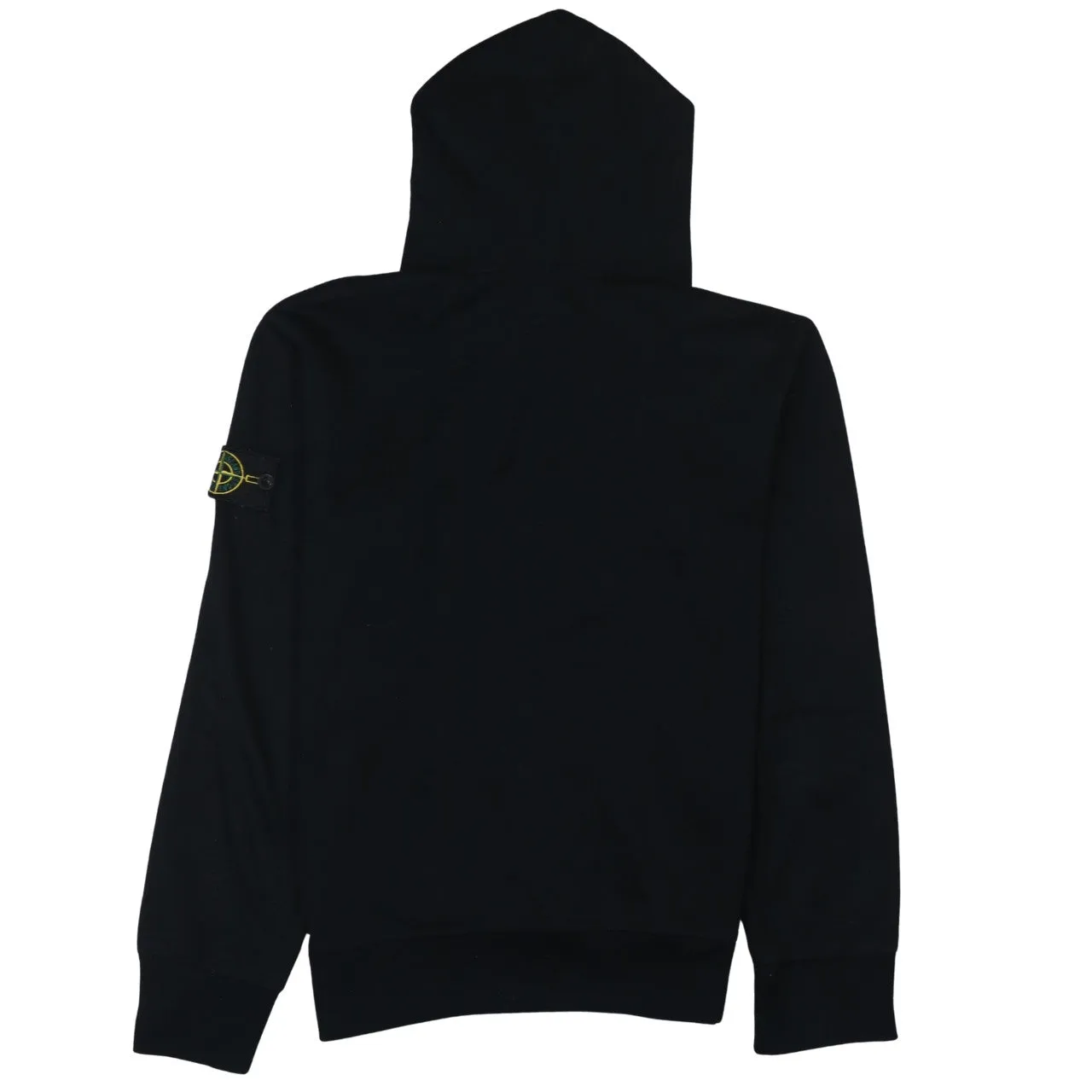 Stone Island Black Hoodie Women’s Large Green Compass Printed Logo Arm Badge Sweatshirt sold by Vintage Club product image thumbnail 2