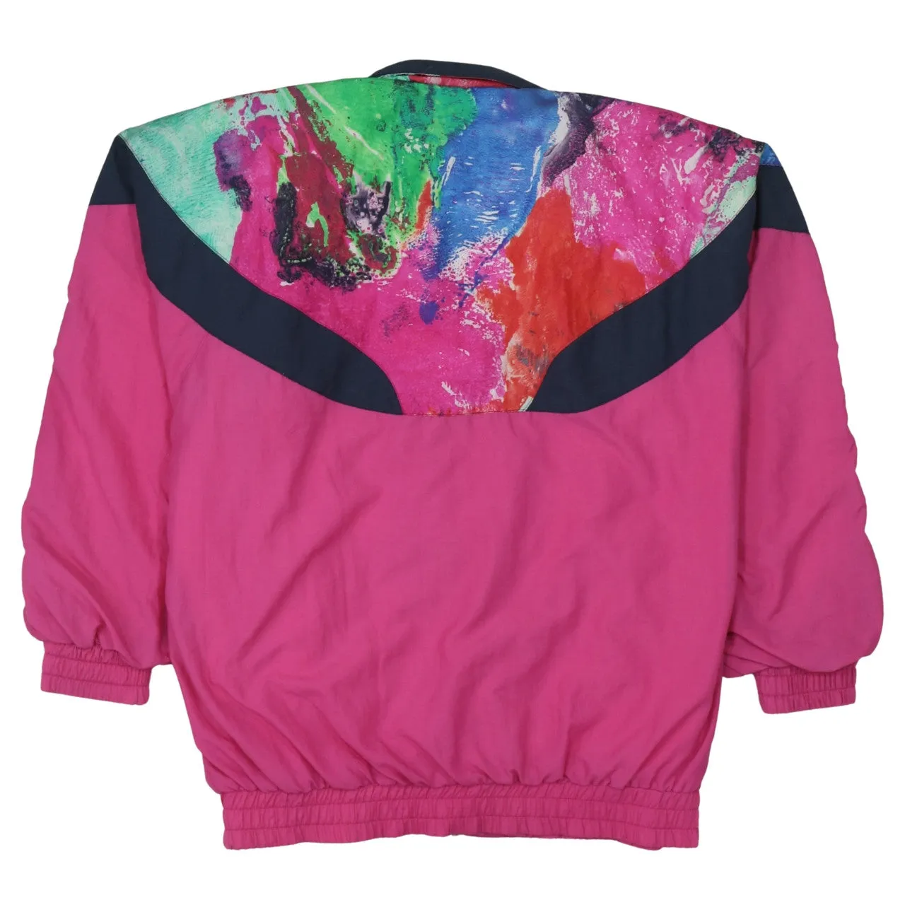 Puma Pink Colour Block Windbreaker Jacket Women's XLarge Zip Pockets Printed Logo Track Top sold by Vintage Club product image thumbnail 2