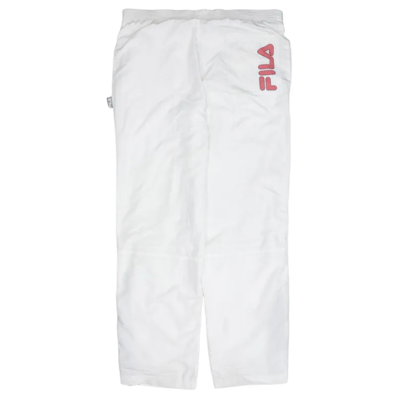 Fila White Trousers Pants Men's Small Elastic Waist Embroidered Logo Pockets Track Bottoms made by Fila