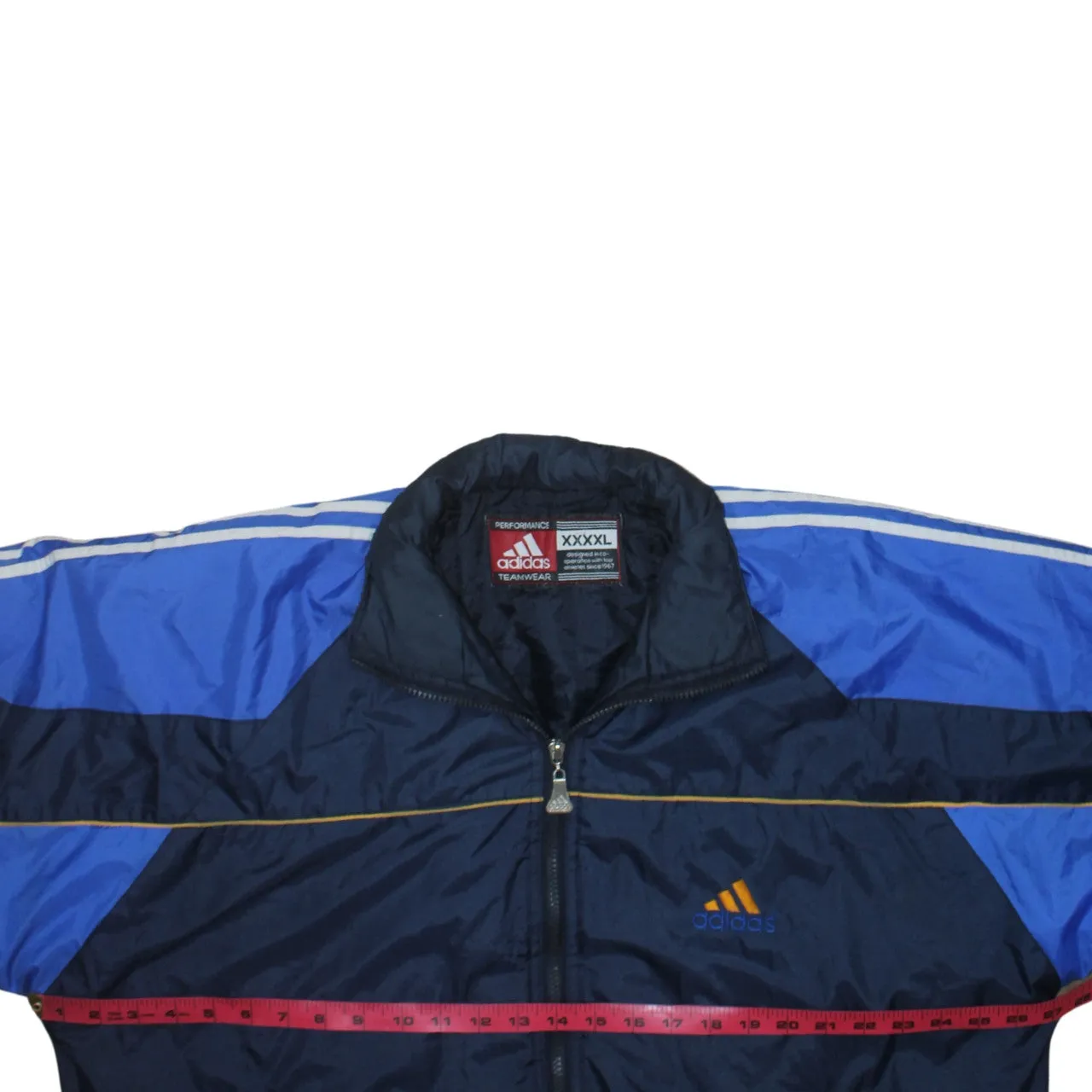 Adidas Navy Blue Windbreaker Jacket Women's 4XL Embroidered Logos Zip Pockets Track Top sold by Vintage Club product image thumbnail 5