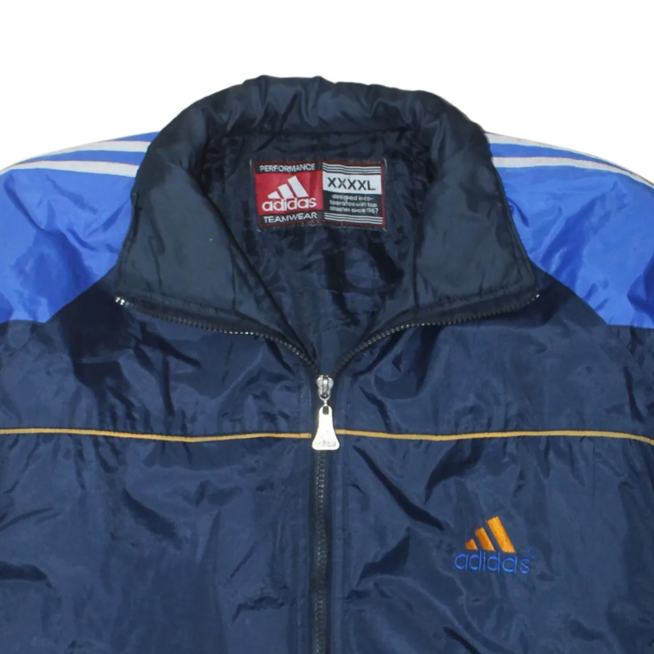 Adidas Navy Blue Windbreaker Jacket Women's 4XL Embroidered Logos Zip Pockets Track Top sold by Vintage Club product image thumbnail 3