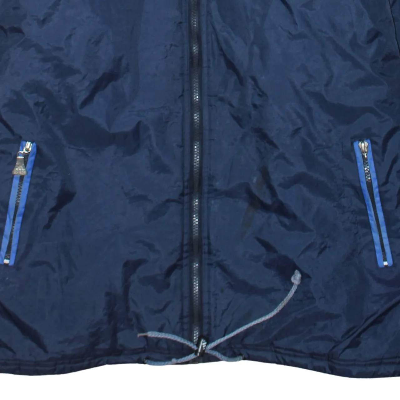 Adidas Navy Blue Windbreaker Jacket Women's 4XL Embroidered Logos Zip Pockets Track Top sold by Vintage Club product image thumbnail 4