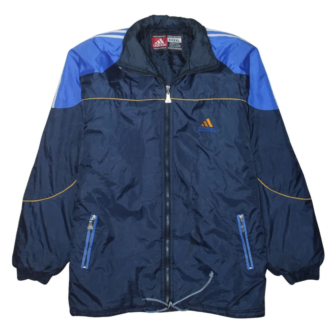 Adidas Navy Blue Windbreaker Jacket Women's 4XL Embroidered Logos Zip Pockets Track Top sold by Vintage Club