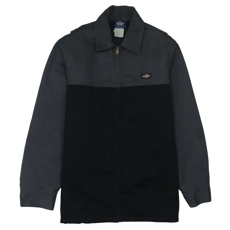 Dickies Grey Black Jacket Men's Medium Zip Front Logo Patch Workwear Coat sold by Vintage Club