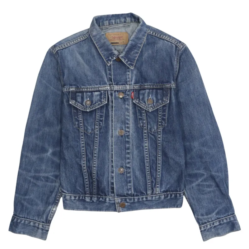 Levi Strauss Blue Denim Jacket Women's Small Button Front Adjustable Hem Trucker sold by Vintage Club