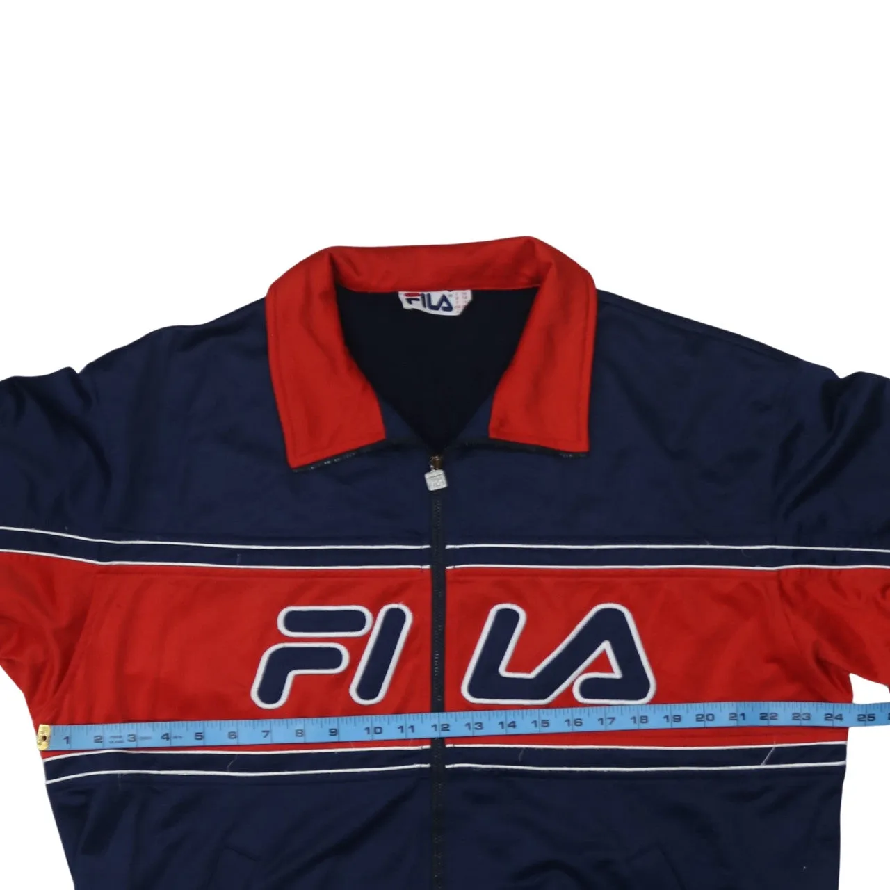 Fila Navy Red Jacket Men's Medium Big Logo Full Zip Pockets Track Top sold by Vintage Club product image thumbnail 5