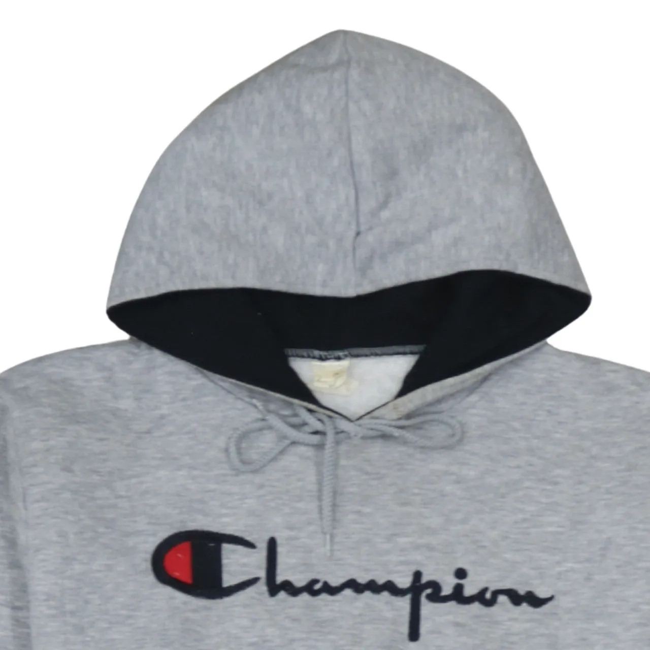 Champion Grey Hoodie Women’s XLarge Embroidered Script Logo Fleece Lined Pullover Sweatshirt sold by Vintage Club product image thumbnail 3