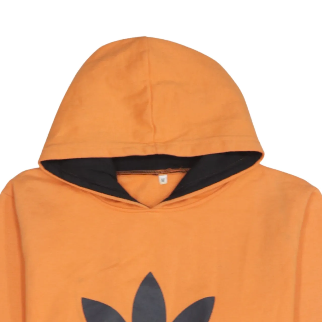 Adidas Orange Hoodie Women’s Medium Printed Trefoil Logo Front Pocket Pullover Sweatshirt sold by Vintage Club product image thumbnail 3