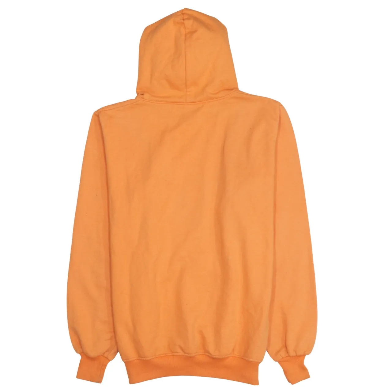 Adidas Orange Hoodie Women’s Medium Printed Trefoil Logo Front Pocket Pullover Sweatshirt sold by Vintage Club product image thumbnail 2