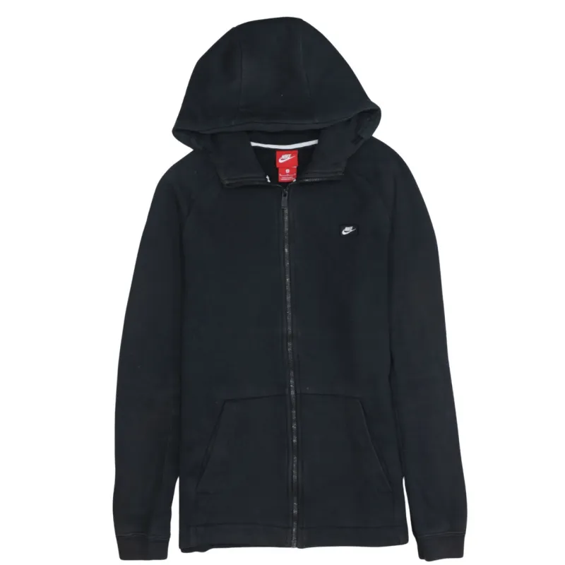Nike Black Full Zip Hoodie Women’s Medium Small Swoosh Logo Split Pockets Sweatshirt sold by Vintage Club