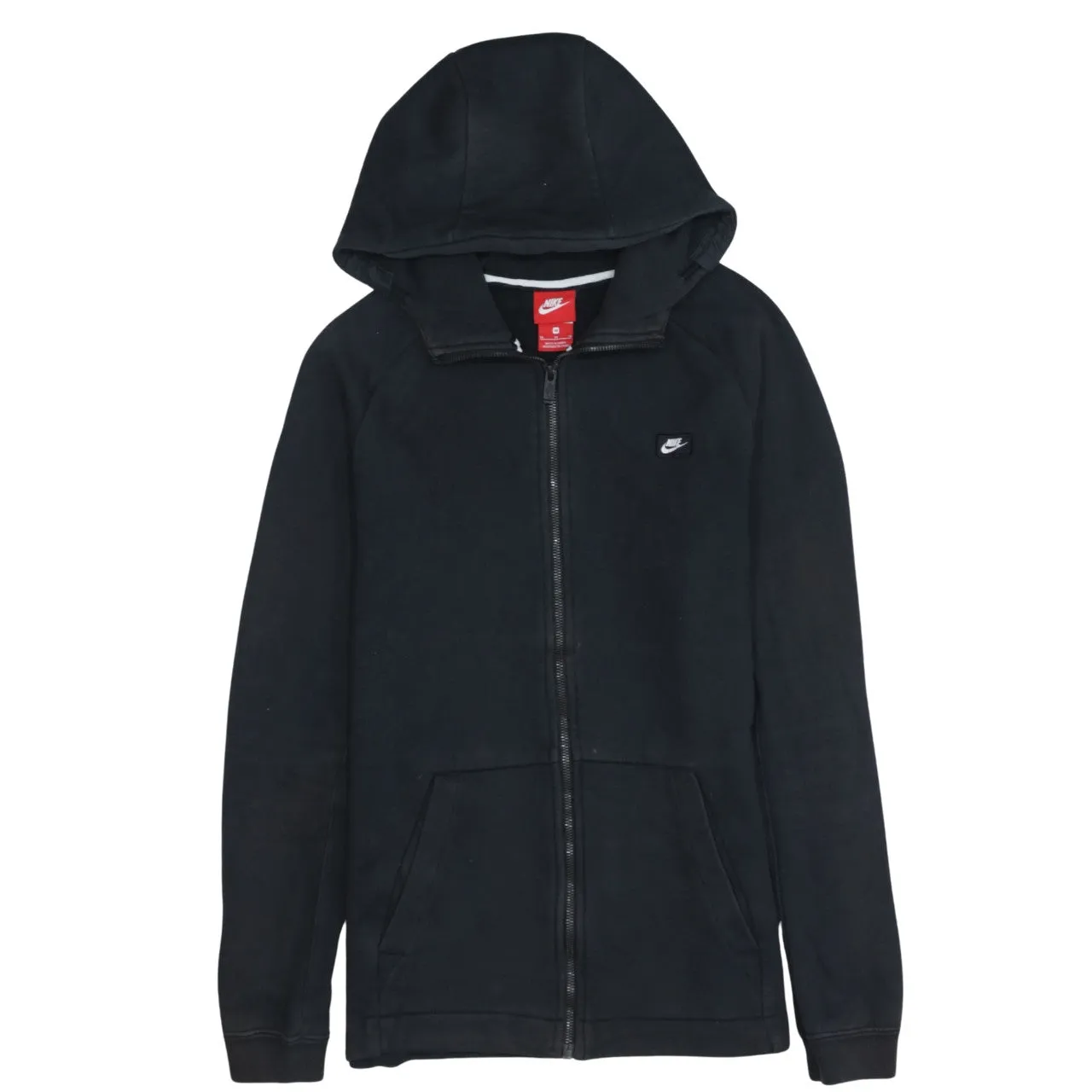 Nike Black Full Zip Hoodie Women’s Medium Small Swoosh Logo Split Pockets Sweatshirt sold by Vintage Club