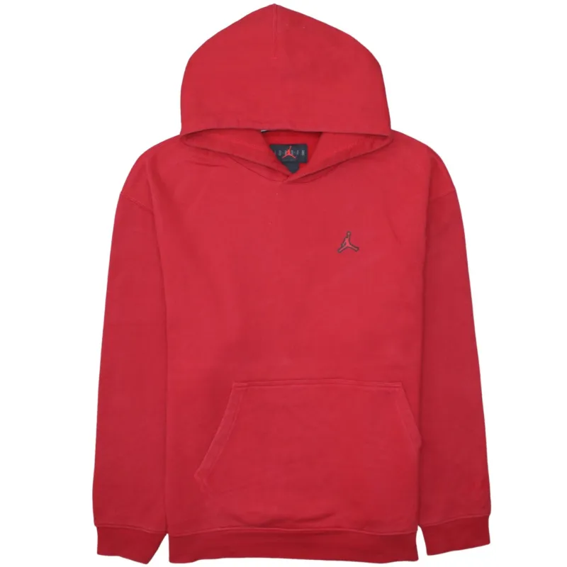 Jordan Red Hoodie Women’s XLarge Embroidered Jumpman Logo Front Pocket Pullover Sweatshirt sold by Vintage Club