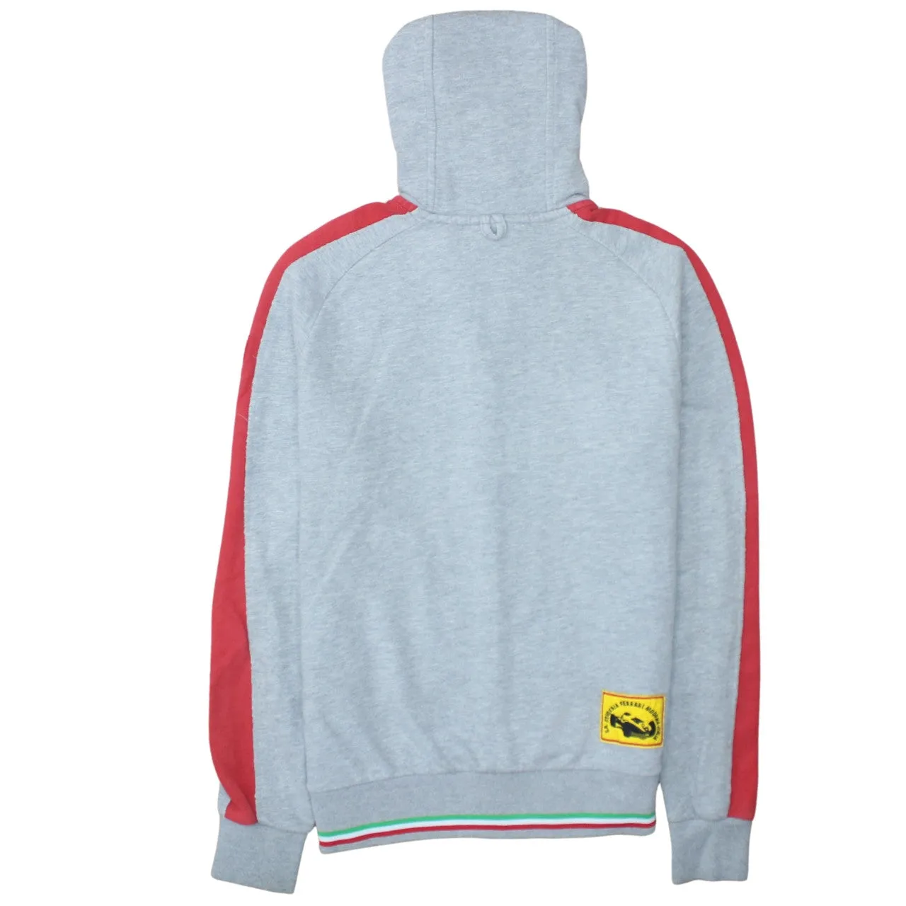 Puma Grey Full Zip Hoodie Women's Medium Embroidered Logos Red Sleeves Trim Sweatshirt sold by Vintage Club product image thumbnail 2