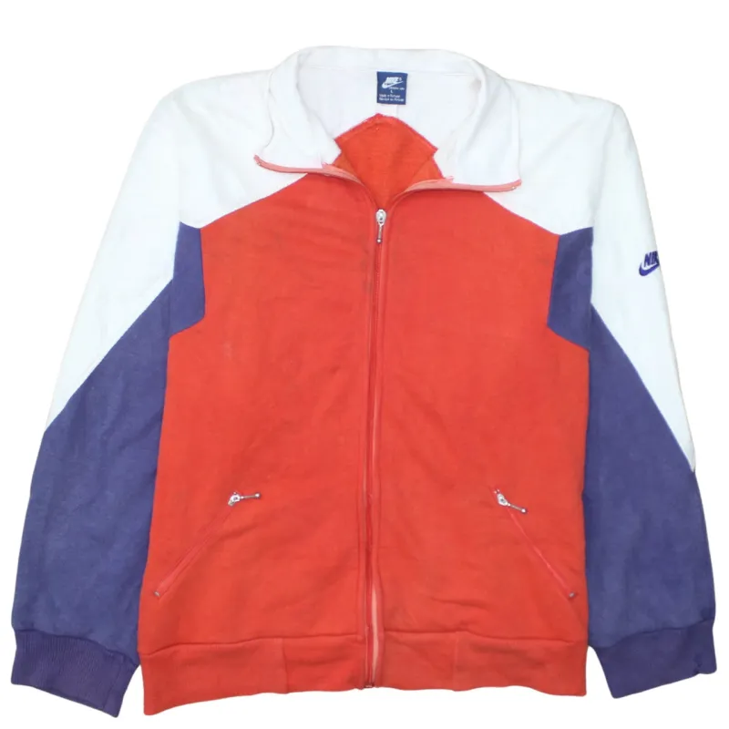 Nike Red White Full Zip Sweatshirt Jacket Men's Large Embroidered Sleeve Logo Pockets Track Top sold by Vintage Club