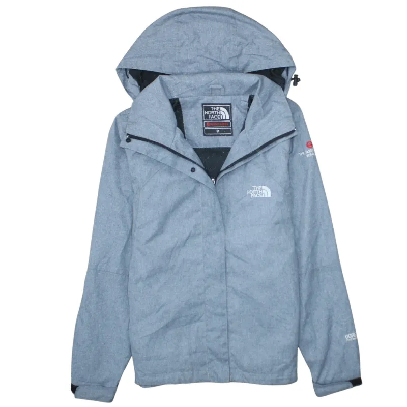The North Face Light Grey Hooded Jacket Women’s Medium Embroidered Logos Zip Windbreaker Outerwear sold by Vintage Club