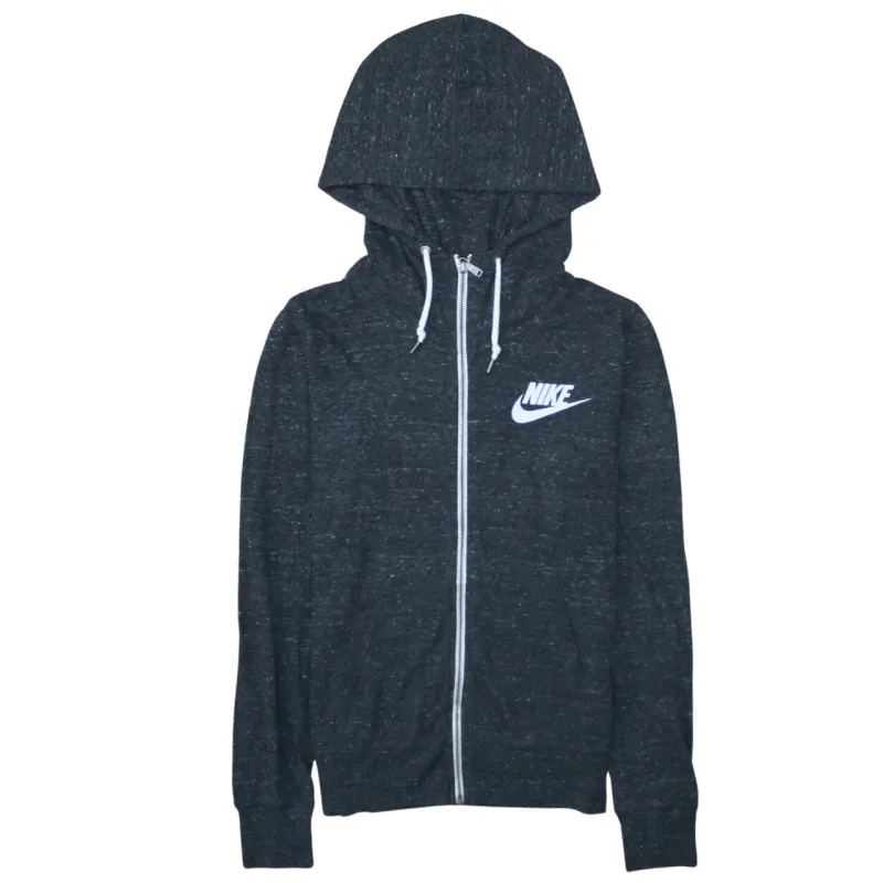 Nike Dark Charcoal Zip Hoodie Men's XSmall Printed Chest Logo Drawstring Full Zip Jacket made by Nike