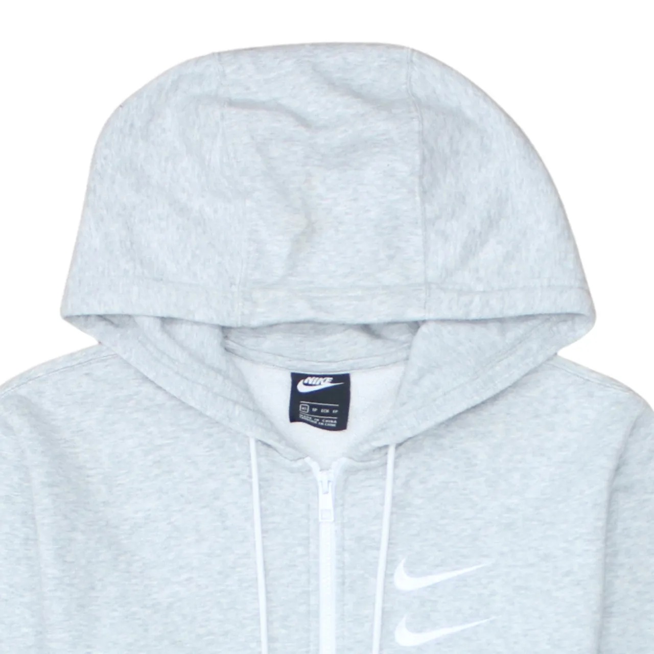 Nike Light Grey Hoodie Men's XSmall Full Zip Double Swoosh Printed Logos Sweatshirt sold by Vintage Club product image thumbnail 3