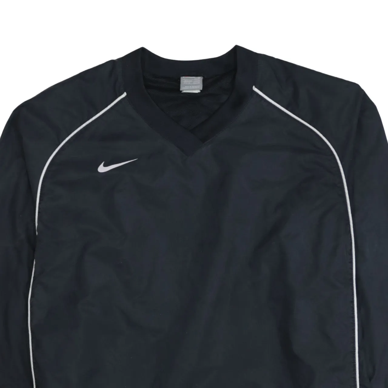 Nike Black Windbreaker Women’s Large Embroidered Swoosh V Neck Pullover Training Top Jacket sold by Vintage Club product image thumbnail 3