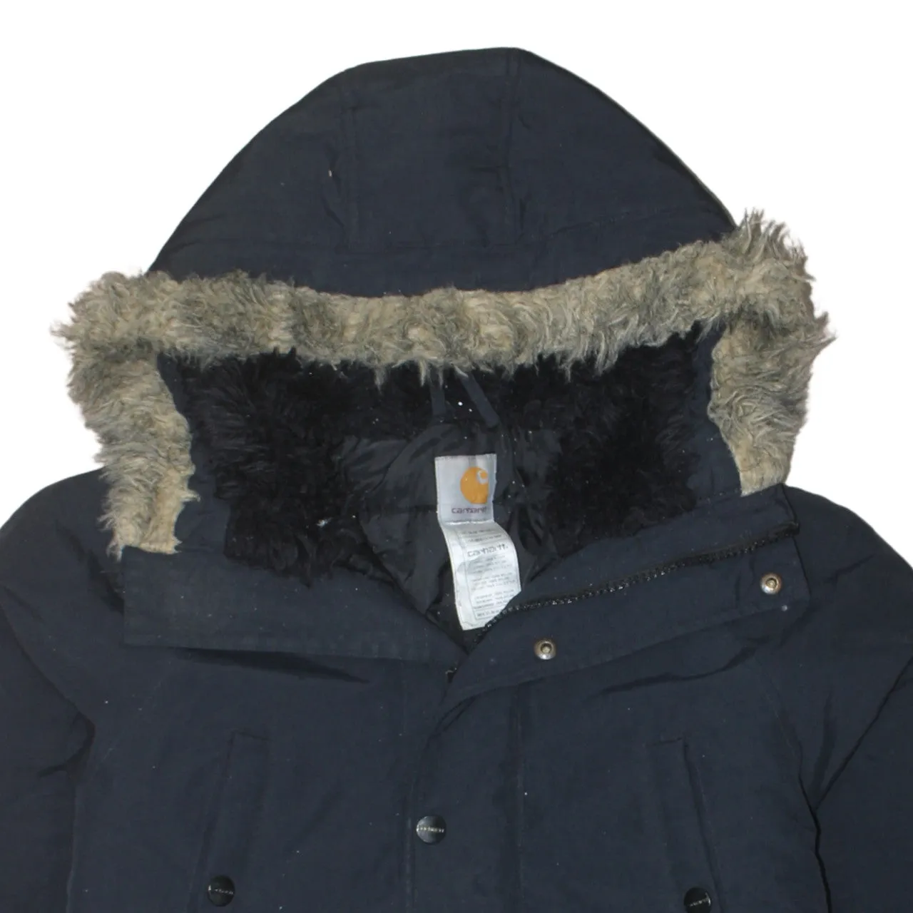 Carhartt Black Parka Men’s Medium Faux Fur Hood Quilted Lining Winter Coat Jacket sold by Vintage Club product image thumbnail 3