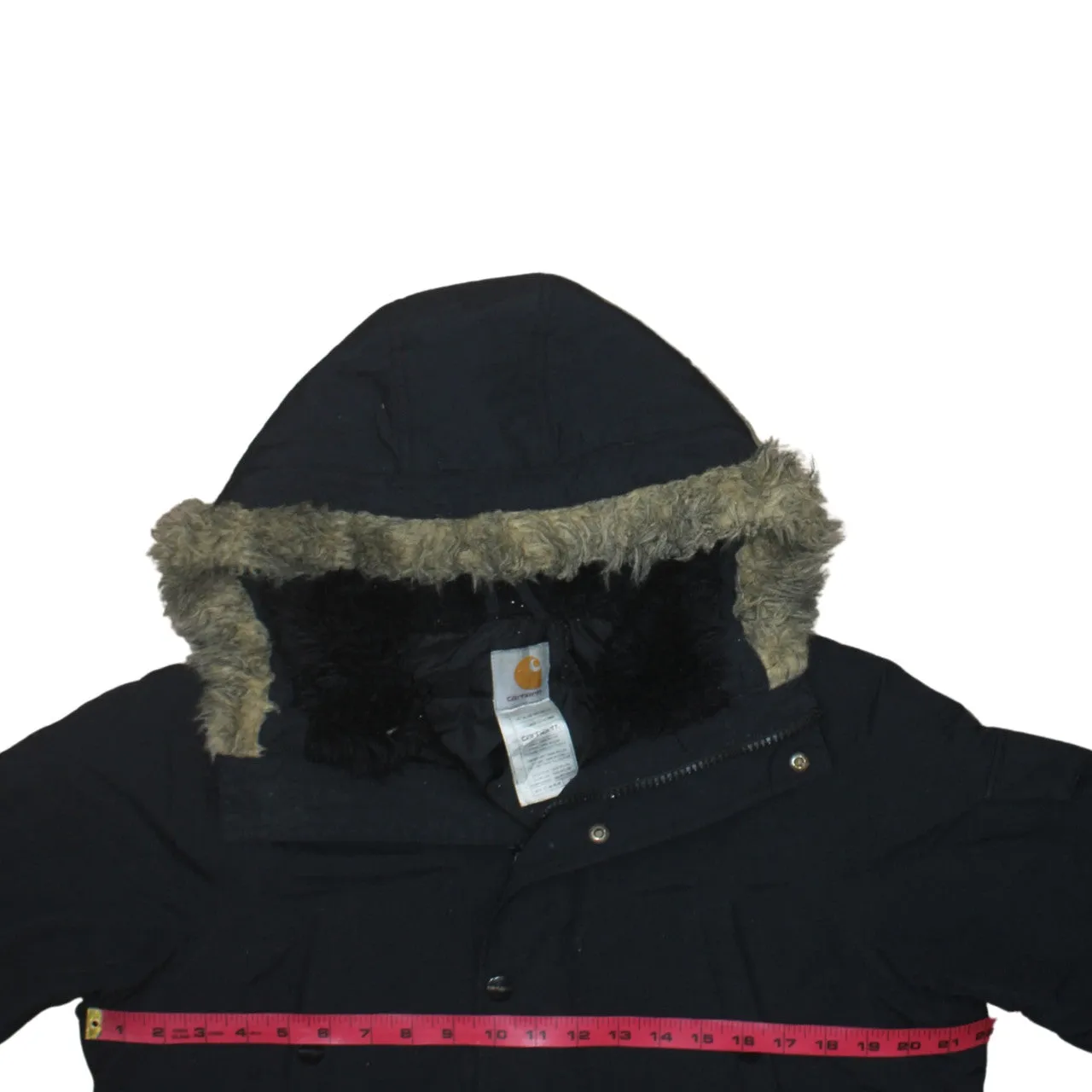 Carhartt Black Parka Men’s Medium Faux Fur Hood Quilted Lining Winter Coat Jacket sold by Vintage Club product image thumbnail 5