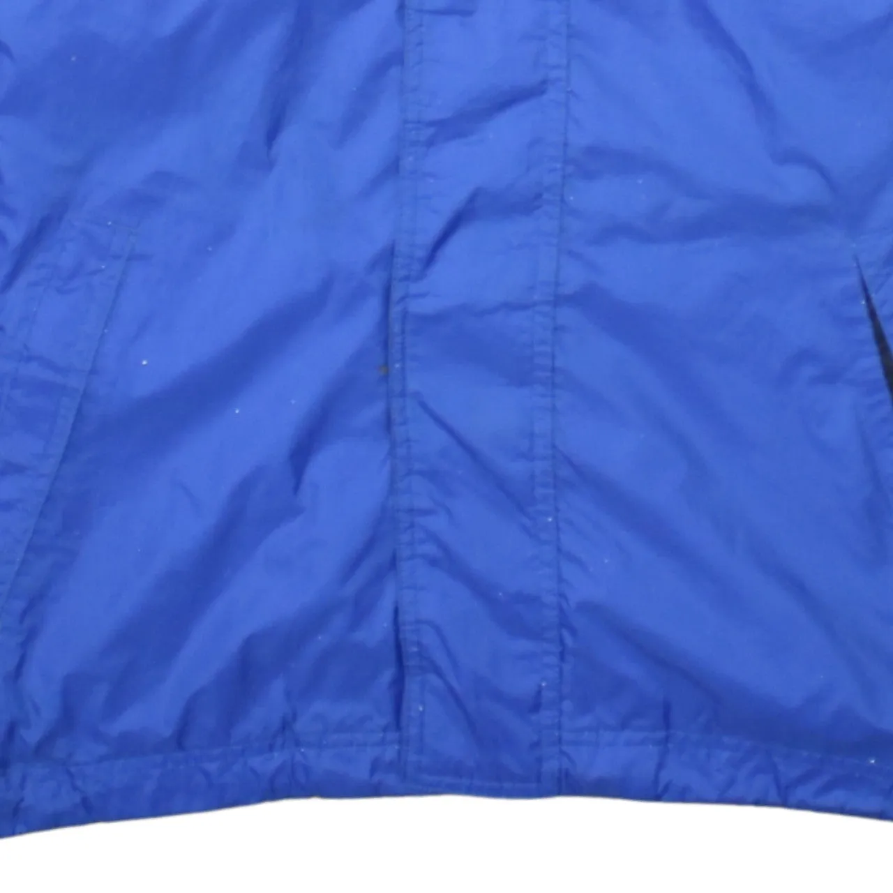Adidas Blue Hooded Windbreaker Jacket Men's Medium Three Stripes Embroidered Logo Outerwear sold by Vintage Club product image thumbnail 4
