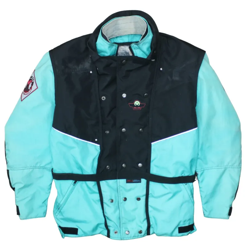 Bullson Turquoise Black Windbreaker Jacket Men's XLarge Big Logo Padded Armacope Outerwear sold by Vintage Club
