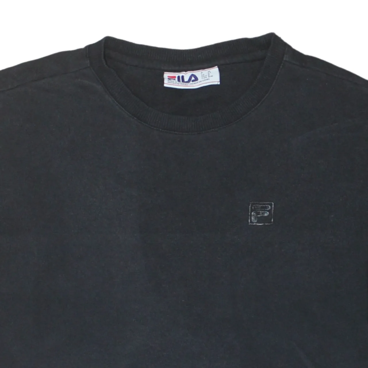 Fila Faded Black Sweatshirt Men's Medium Small Chest Logo Crewneck Pullover Jumper sold by Vintage Club product image thumbnail 3