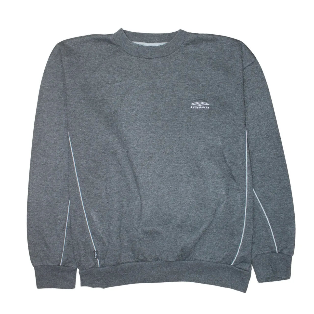 Umbro Dark Grey Sweatshirt Men's XLarge Embroidered Chest Logo Contrast Piping Pullover Top sold by Vintage Club