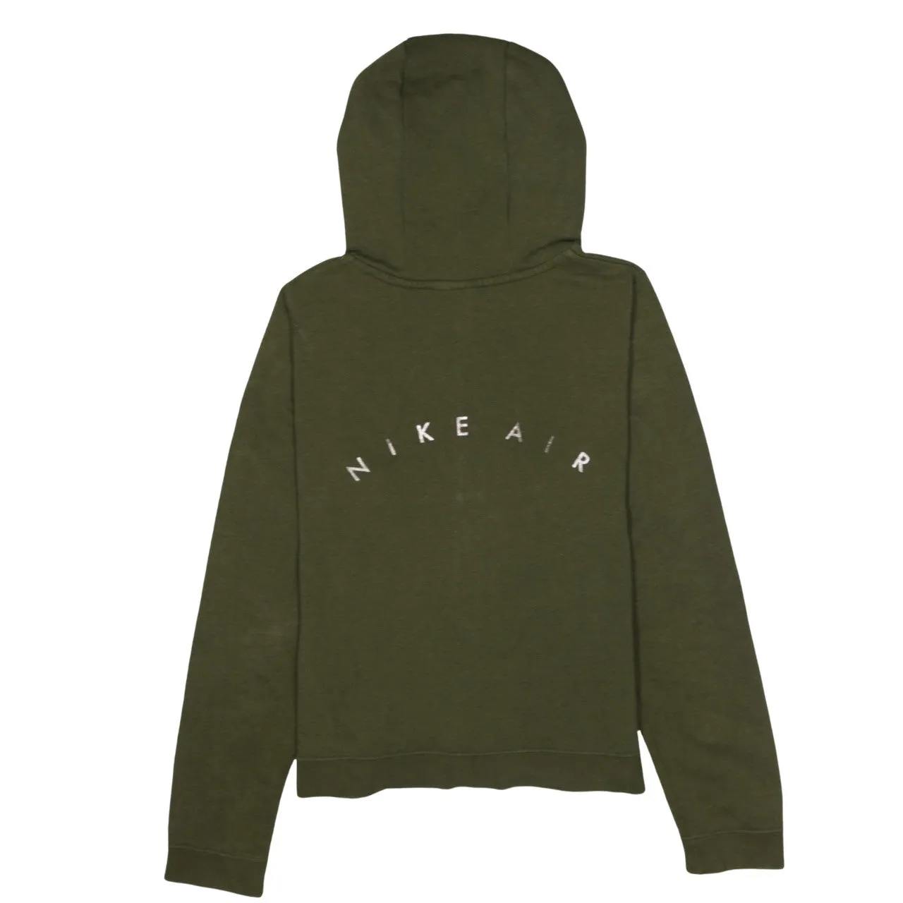 Nike Olive Green Hoodie Men's Medium Full Zip Printed Nike Air Logo Sweatshirt sold by Vintage Club product image thumbnail 2