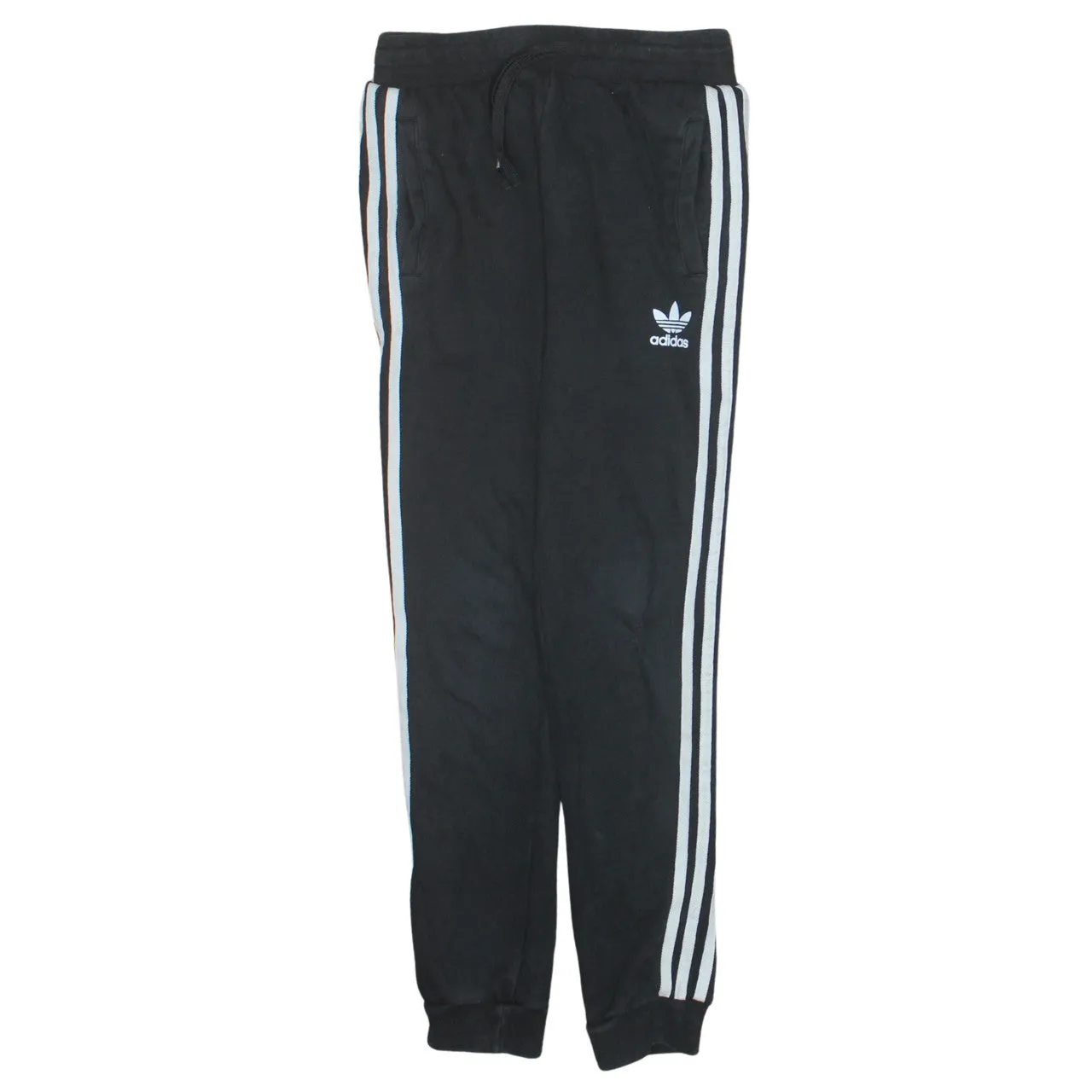 Adidas Black Joggers Men’s Size 24 Trefoil Logo Triple Stripe Cuffed Sweatpants sold by Vintage Club