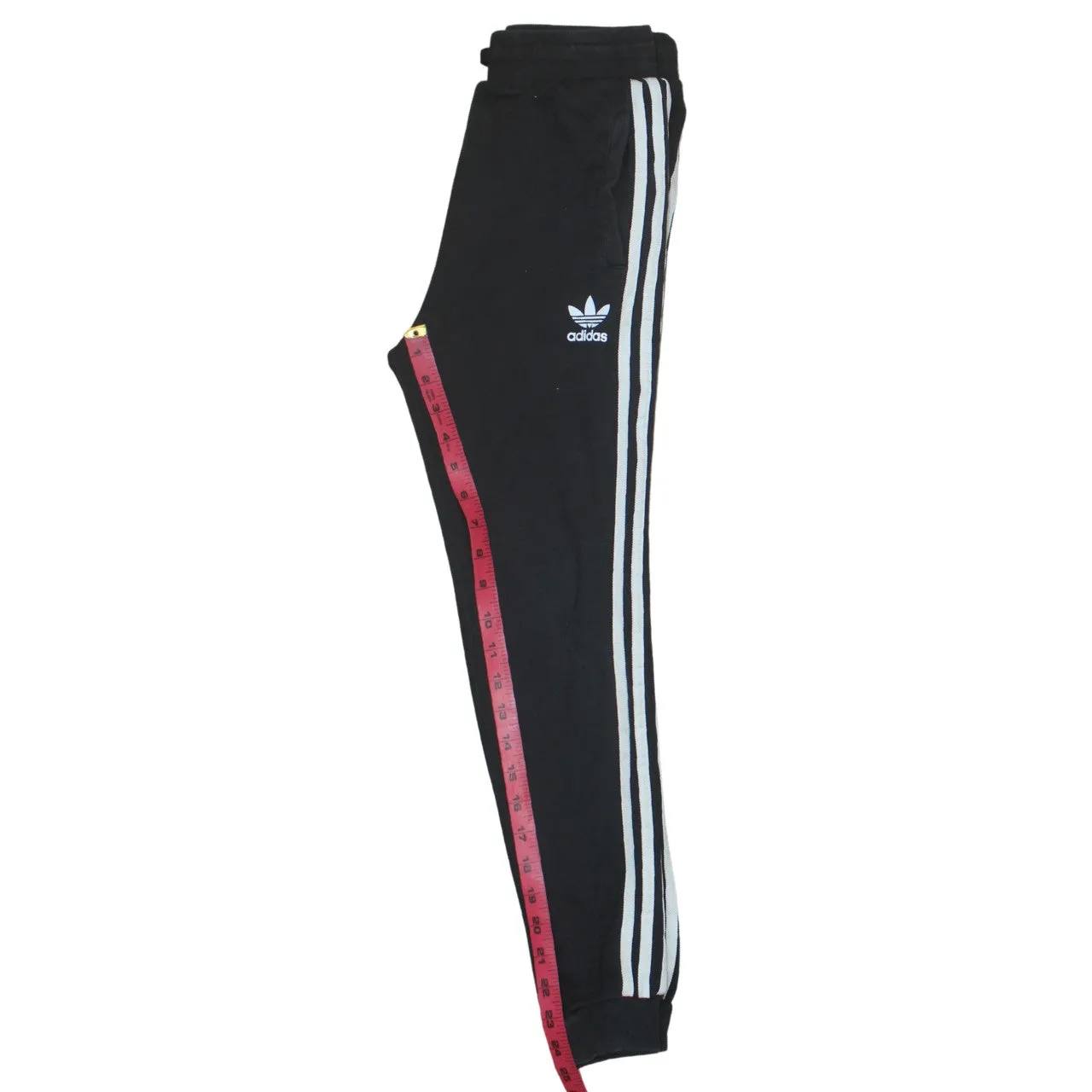 Adidas Black Joggers Men’s Size 24 Trefoil Logo Triple Stripe Cuffed Sweatpants sold by Vintage Club product image thumbnail 5