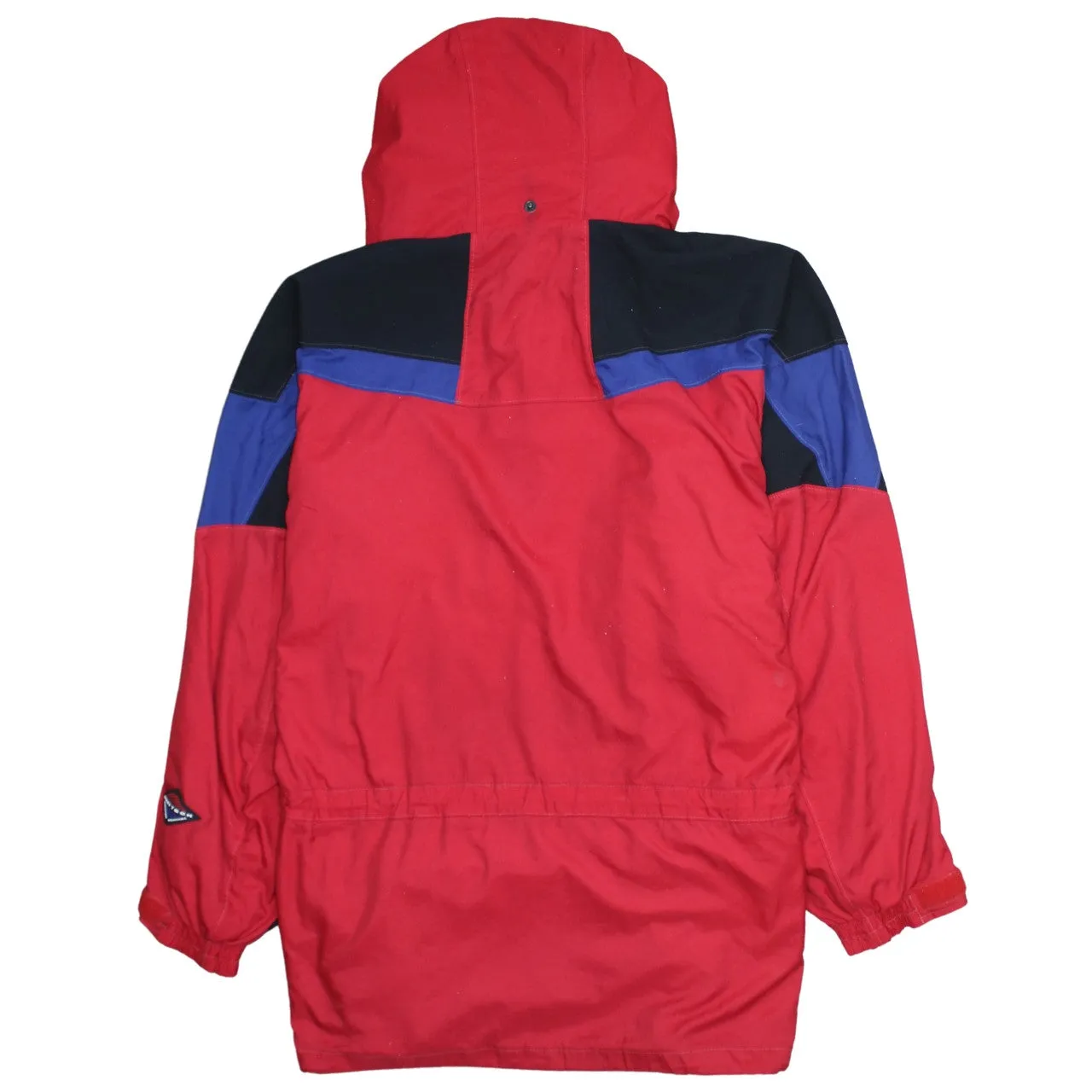 Columbia Red Colour Block Hooded Jacket Men's Medium Embroidered Logo Zip Pockets Windbreaker Outerwear sold by Vintage Club product image thumbnail 2