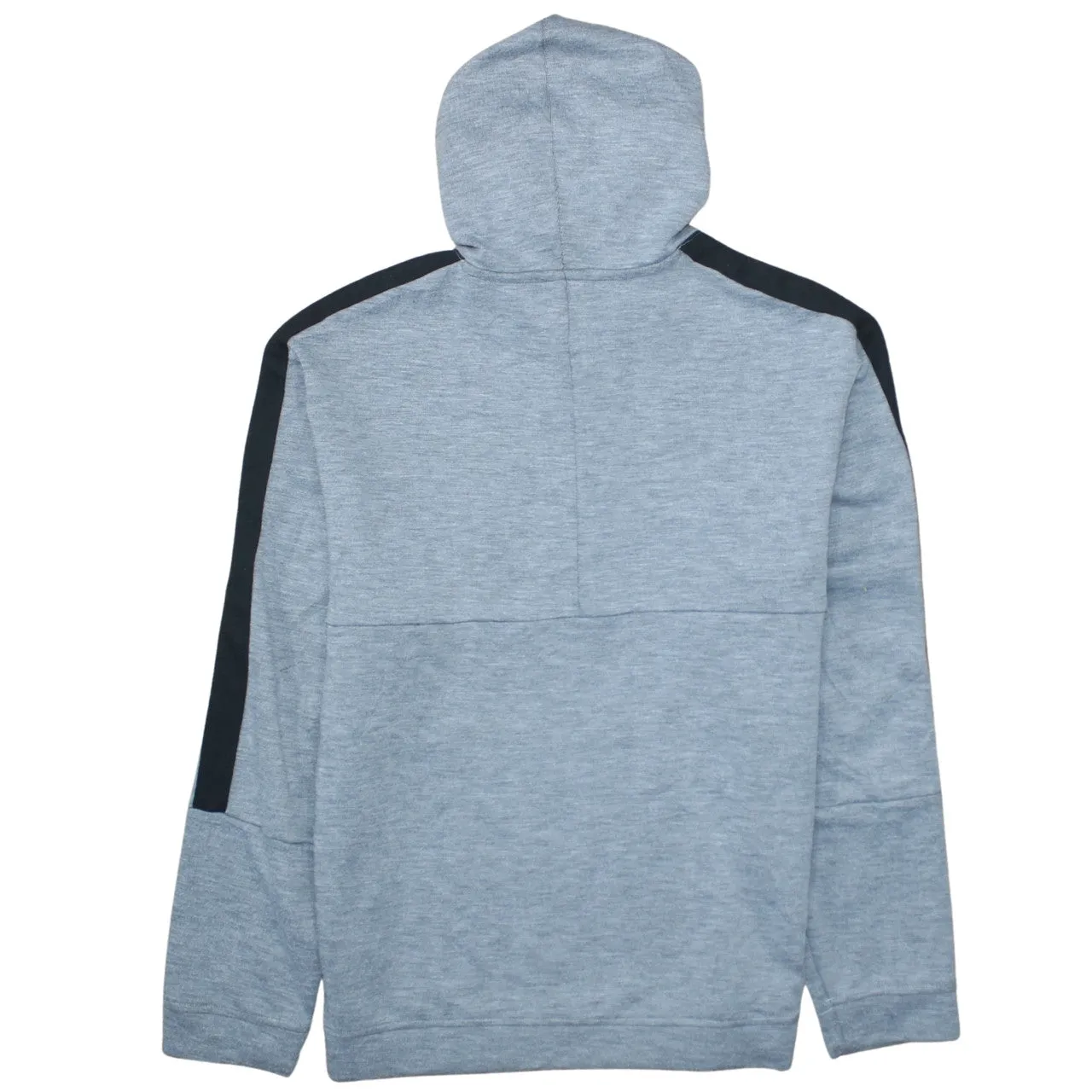 Reebok Light Grey Hoodie Women’s Large Embroidered Chest Logo Front Pocket Contrast Sleeve Panels Sweatshirt sold by Vintage Club product image thumbnail 2