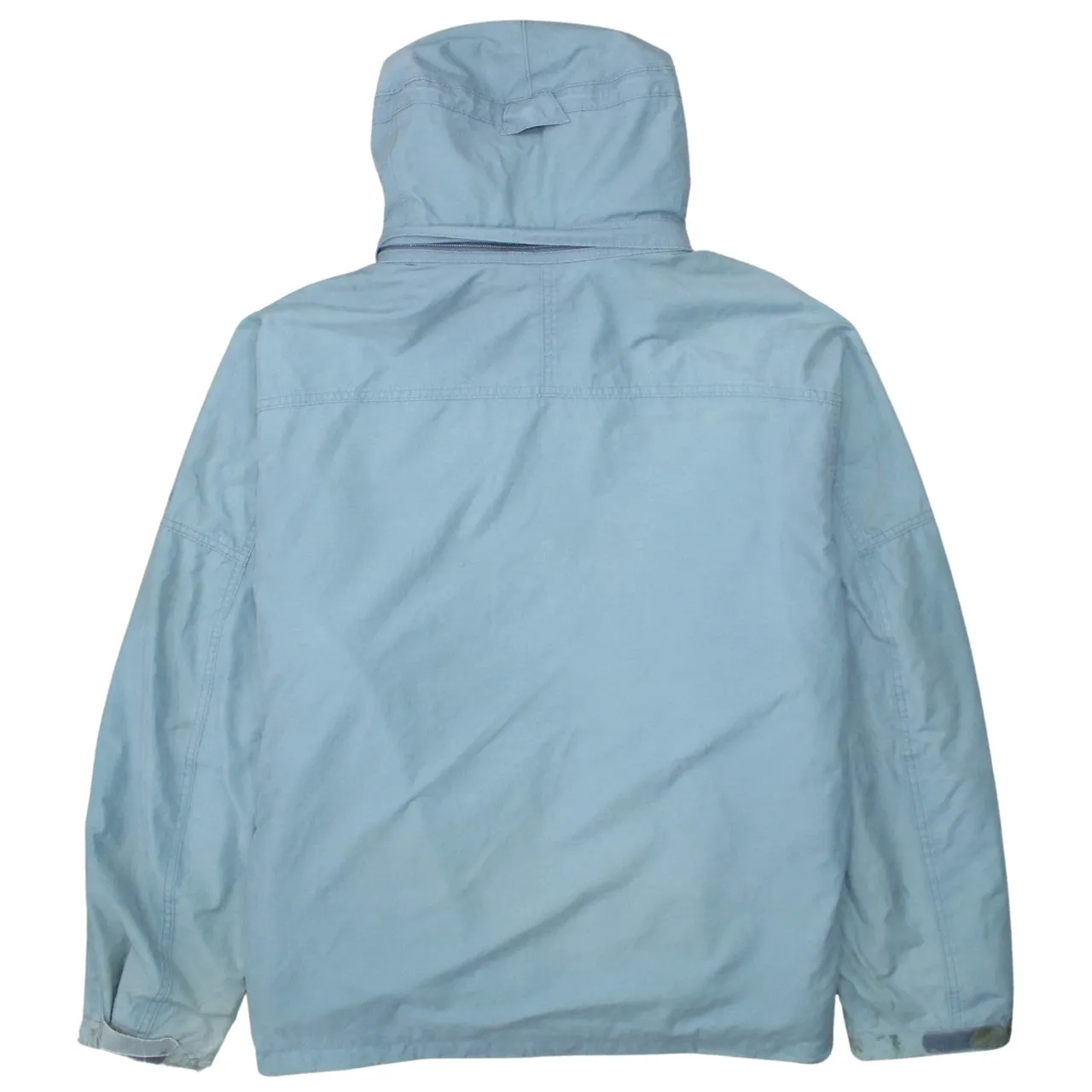 Timberland Light Blue Hooded Jacket Men's Large Zip Pockets Subtle Logo Windbreaker sold by Vintage Club product image thumbnail 2