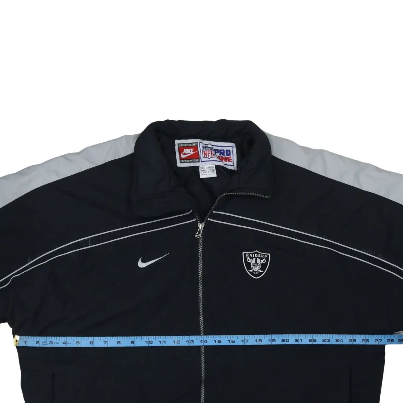 Nike Black Grey Windbreaker Jacket Men’s Large Oakland Raiders Printed Logo NFL Outerwear sold by Vintage Club product image thumbnail 5