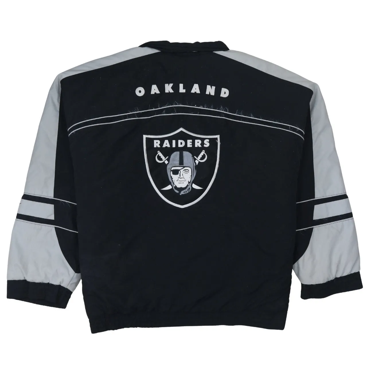 Nike Black Grey Windbreaker Jacket Men’s Large Oakland Raiders Printed Logo NFL Outerwear sold by Vintage Club product image thumbnail 2