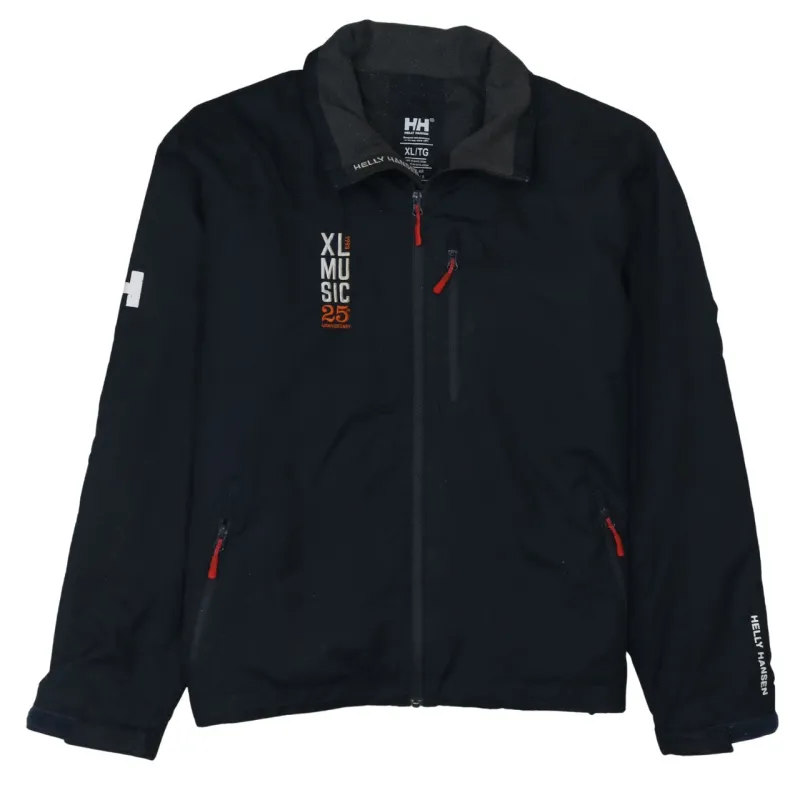 Helly Hansen Black Windbreaker Jacket Women’s XLarge Embroidered XL Music 25 Logo Zip Pockets Outerwear sold by Vintage Club
