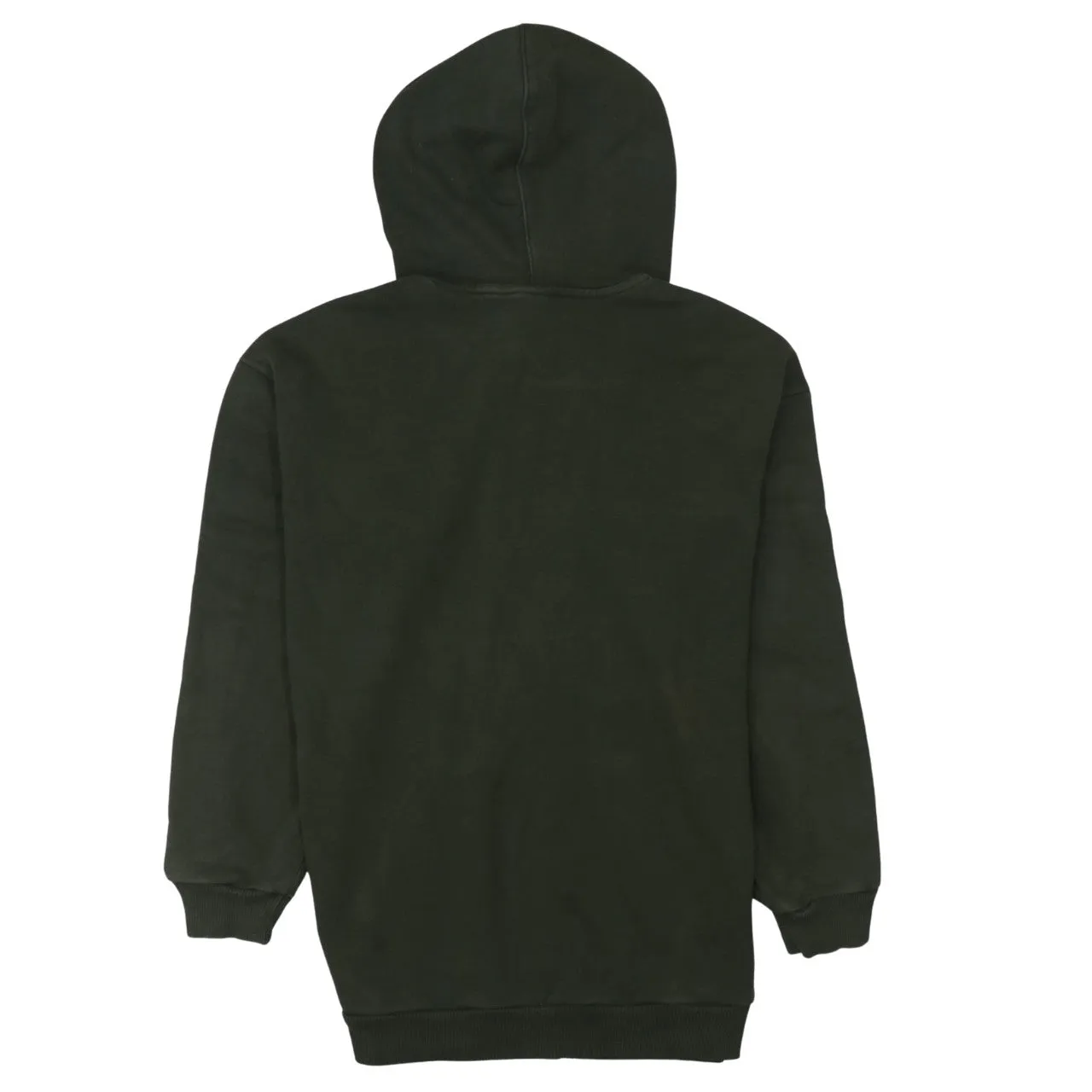 Adidas Dark Green Hoodie Women’s Small Trefoil Printed Logo Taped Sleeves Pullover Sweatshirt sold by Vintage Club product image thumbnail 2