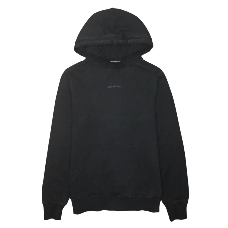 Calvin Klein Black Hoodie Men's XSmall Embroidered Chest Logo Front Pocket Pullover Sweatshirt sold by Vintage Club