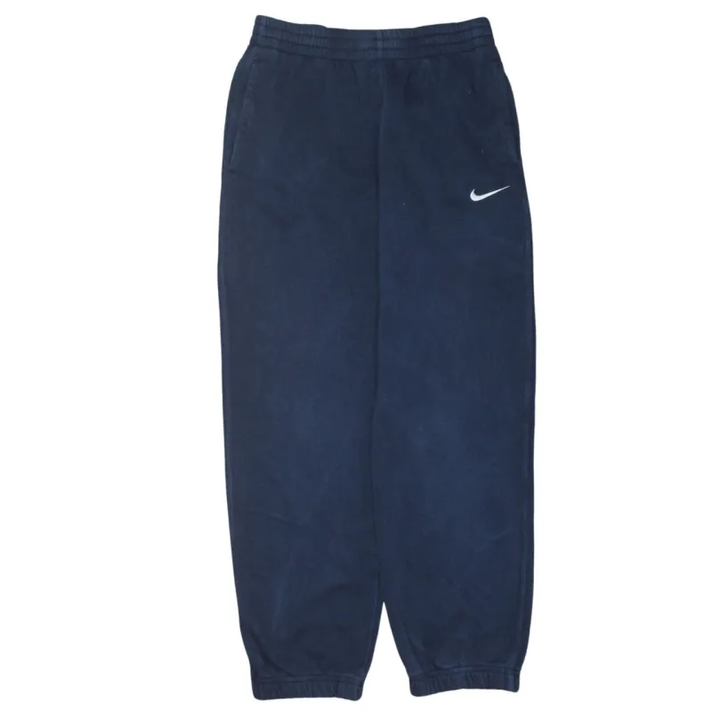 Nike Navy Blue Joggers Women’s Large Embroidered Swoosh Elasticated Cuffs Fleece Sweatpants sold by Vintage Club