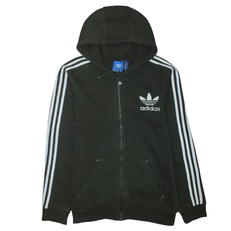 Adidas Dark Green Hoodie Men's Small Full Zip Trefoil Logo Three Stripe Sleeves Sweatshirt sold by Vintage Club