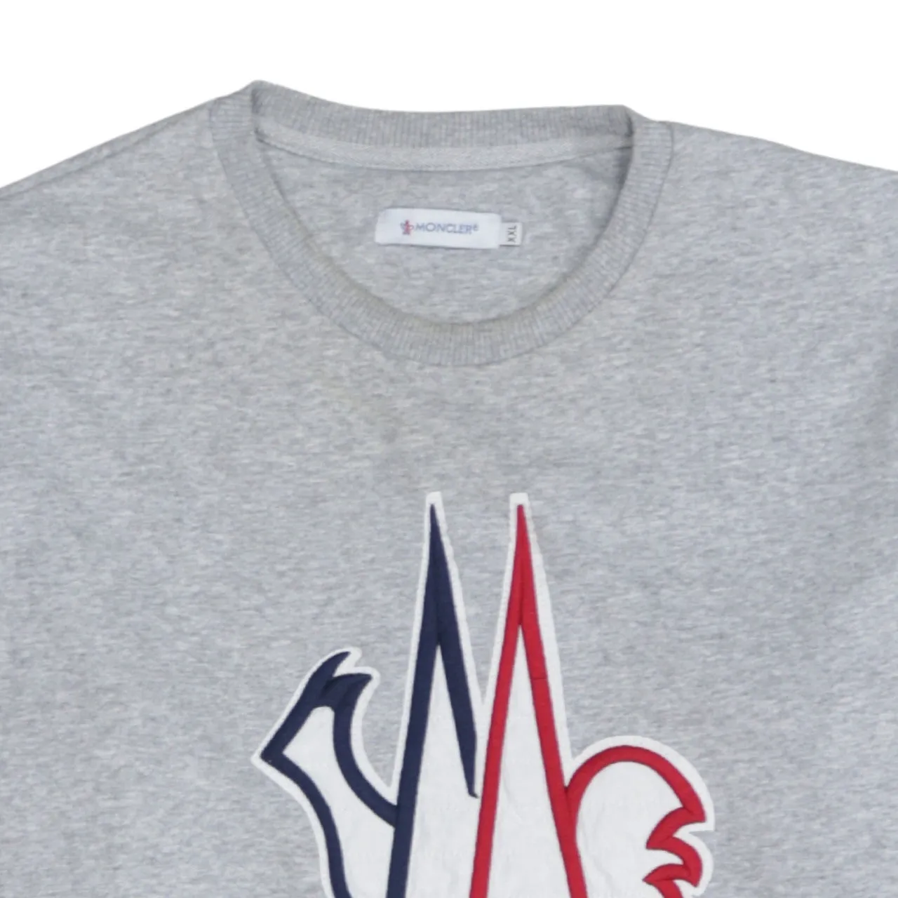 Moncler Grey Sweatshirt Women’s XXLarge Embroidered Tricolour Logo Crewneck Pullover Jumper sold by Vintage Club product image thumbnail 3