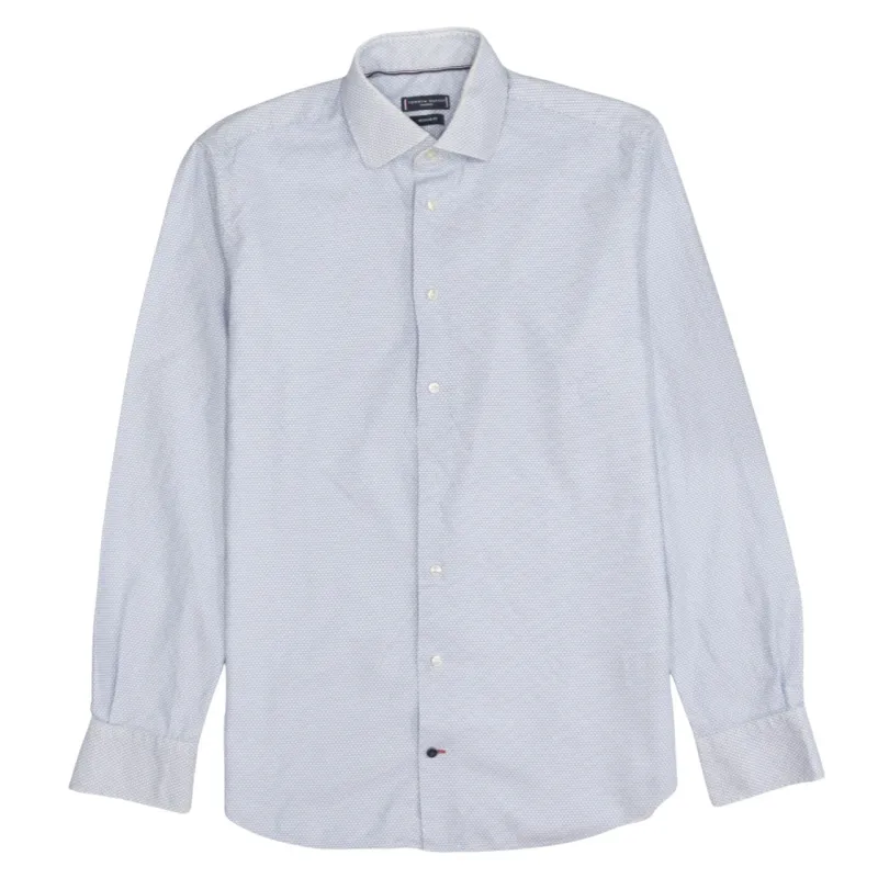 Tommy Hilfiger Light Blue Pattern Shirt Men's Medium Long Sleeve Button Up Smart Casual sold by Vintage Club